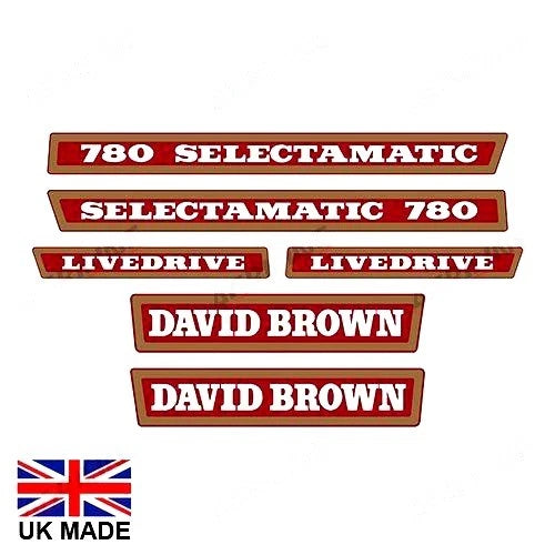 Decal Set for David Brown 780 Selectamatic Tractors (1970–1975)