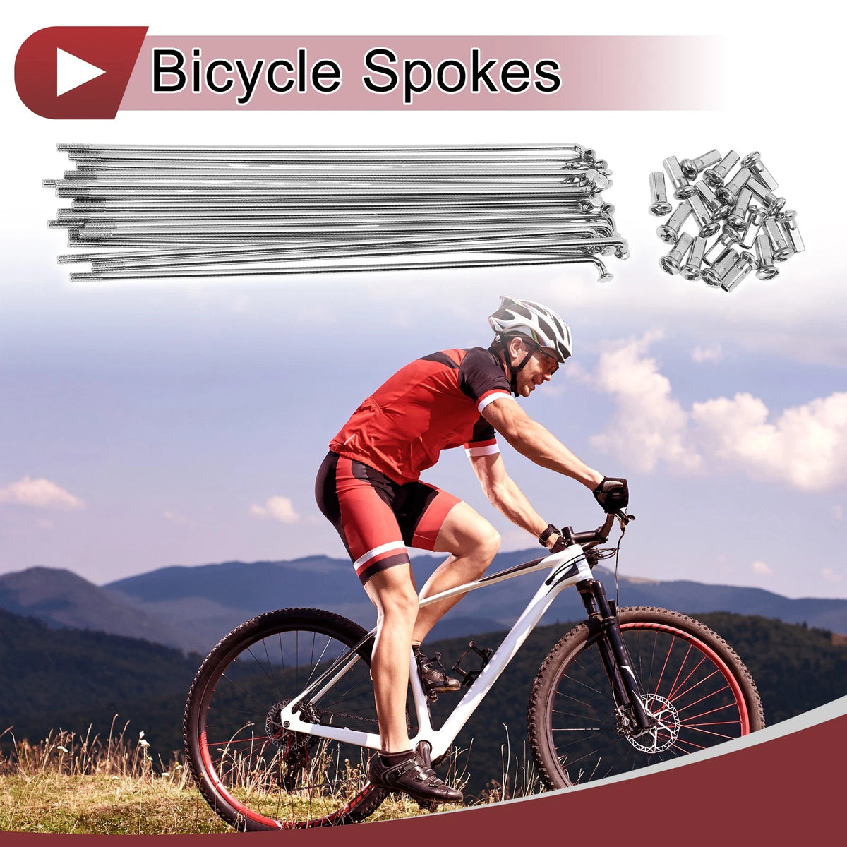 Bicycle Spokes Set 165mm Carbon Steel Galvanized for 14G Wheels