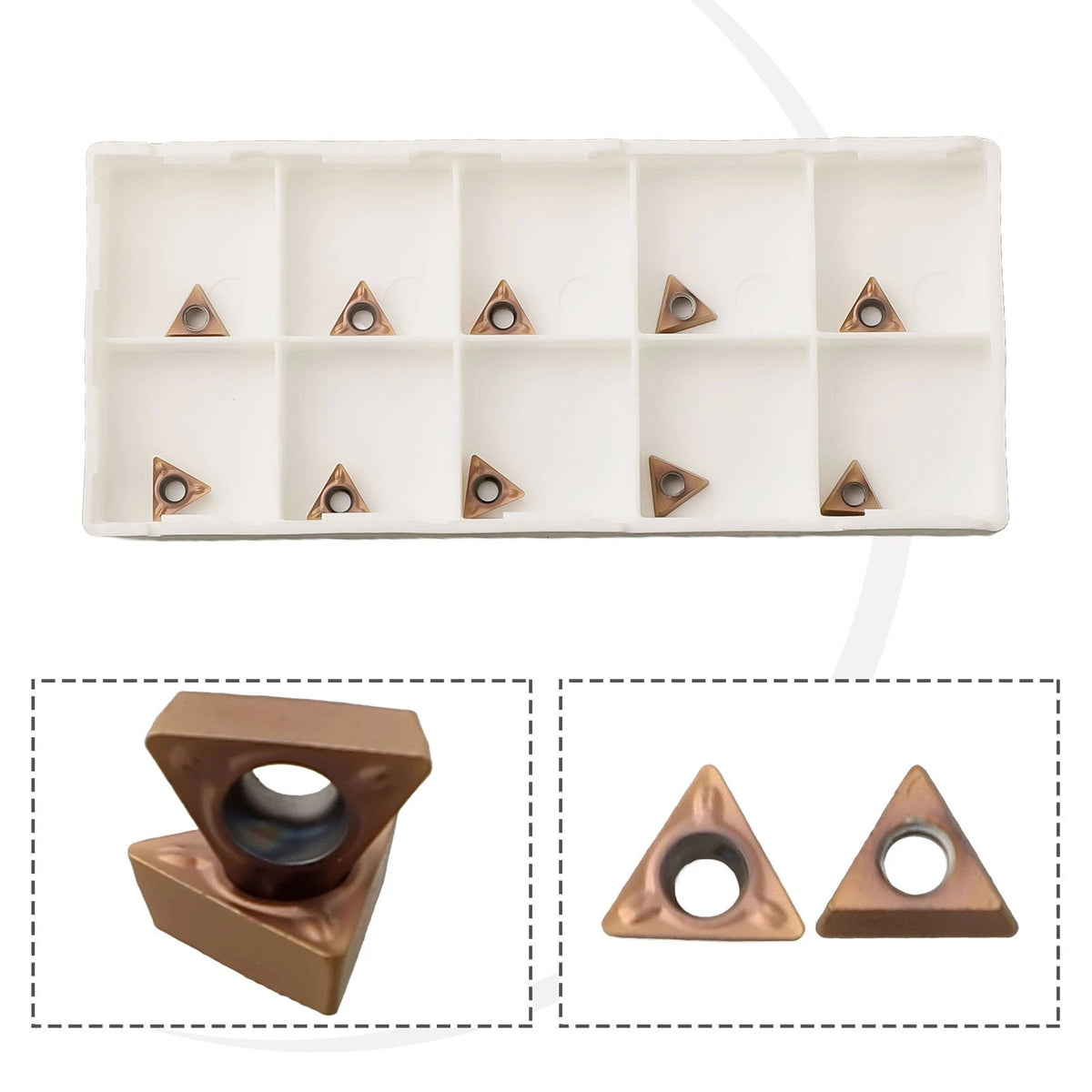 Carbide Turning Inserts Kit for Pneumatic Chamfering Machine (10 Pack)