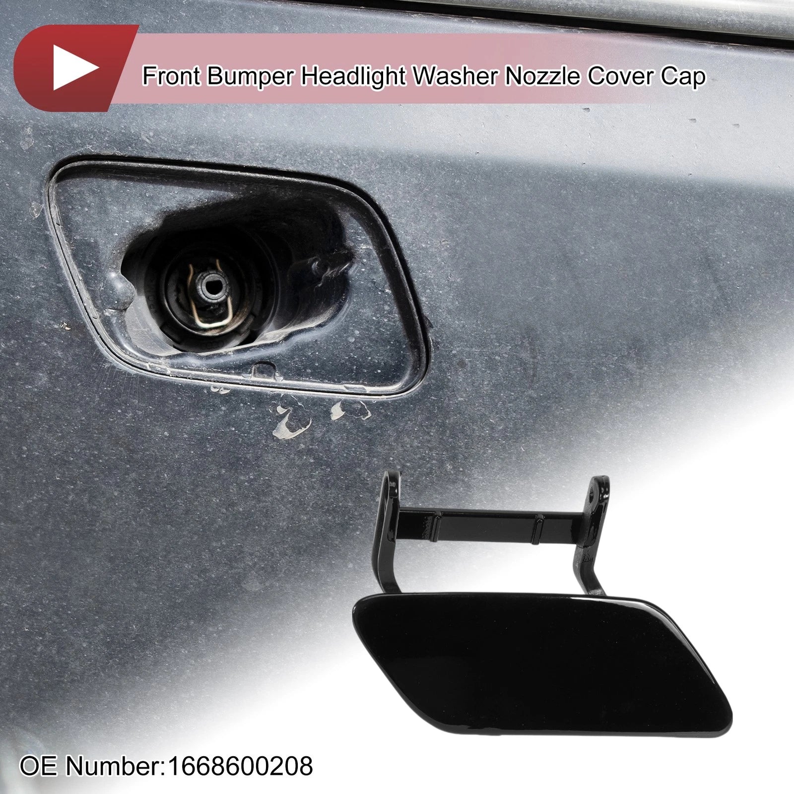 Front Right Bumper Trim Nozzle Cover Replacement for Mercedes-Benz ML350 (2012–2015)