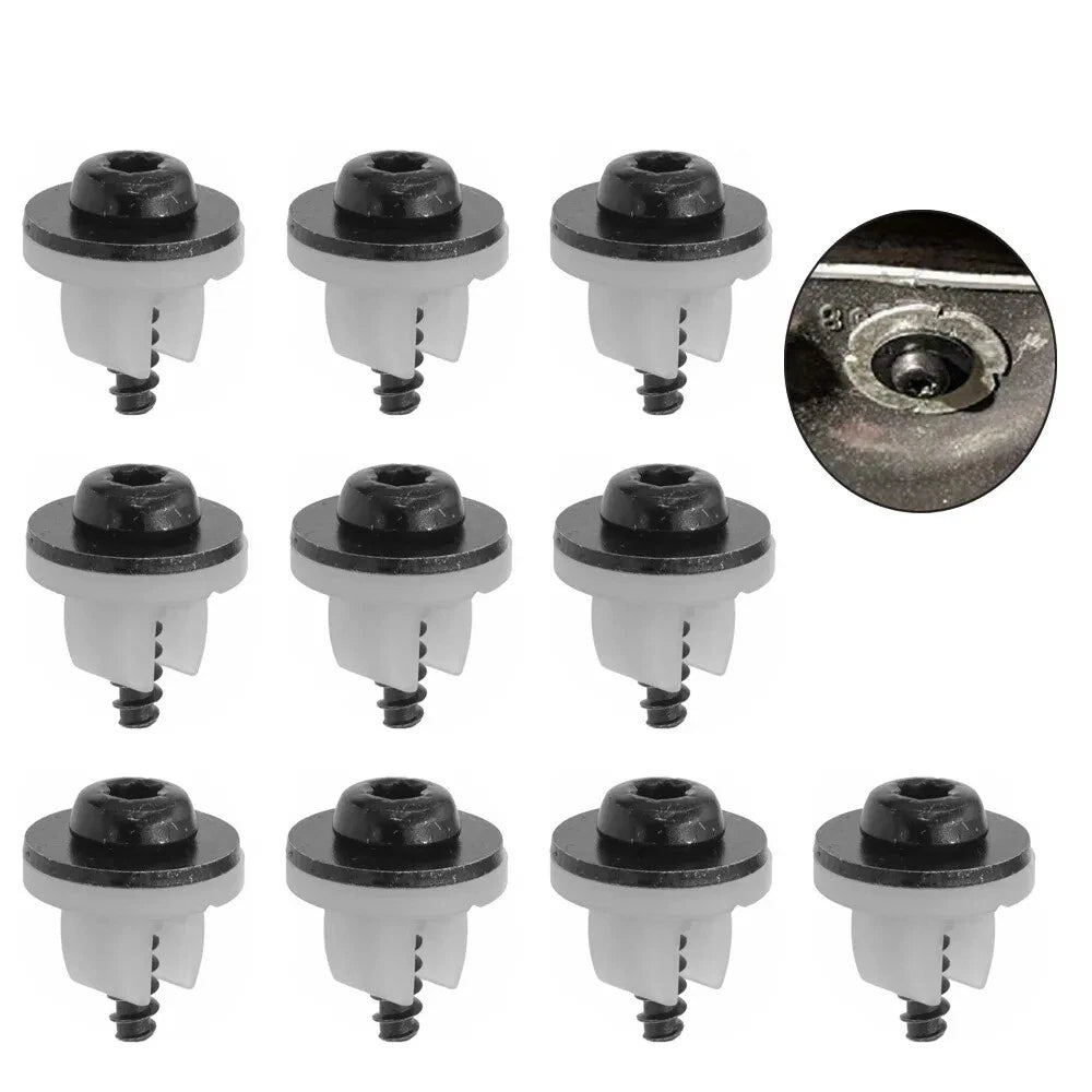 10 Set For Ford Under Engine Shield Screw Grommet Set Bumper Cover Retainer Bolt