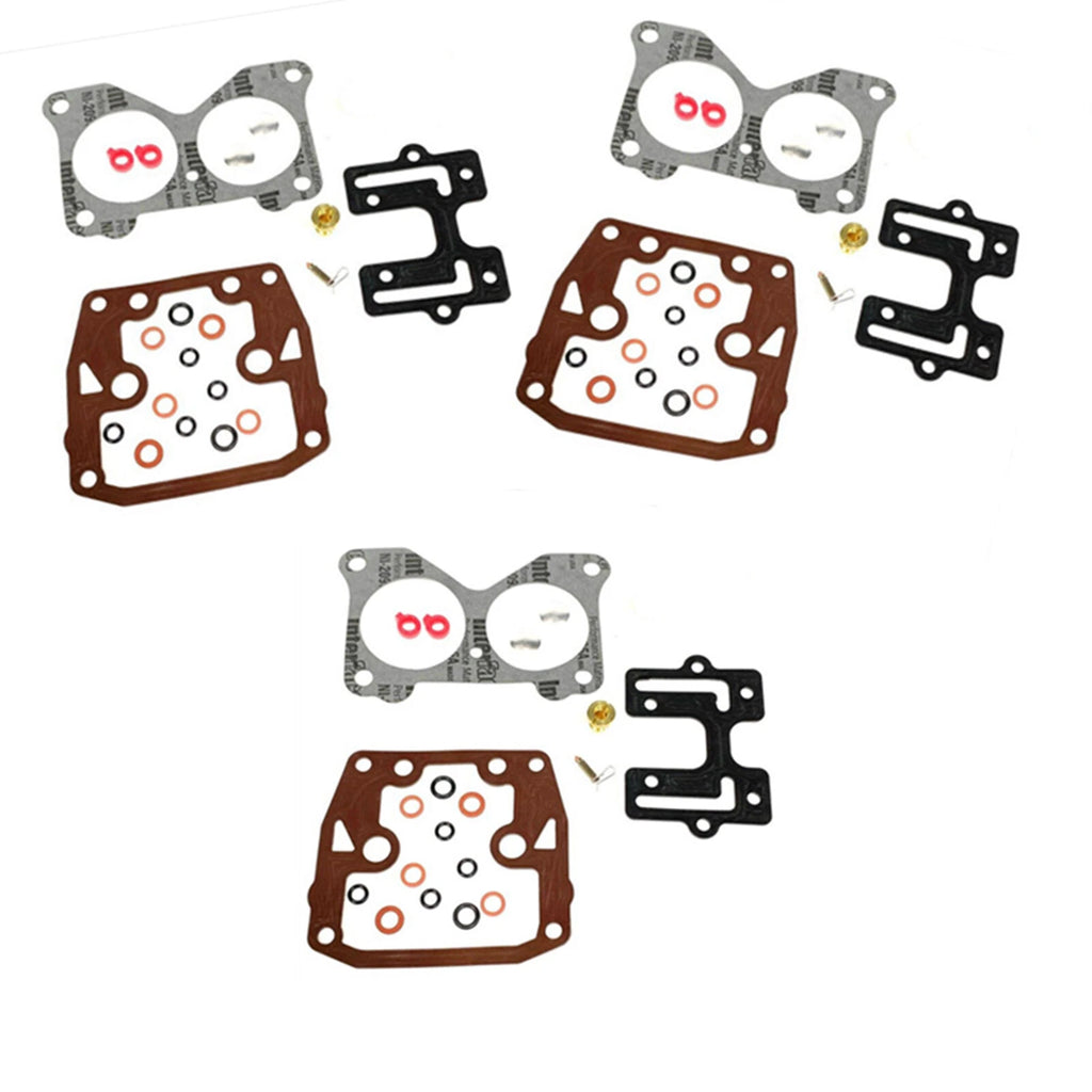 3Pcs Carburetor Rebuild Kit for Johnson Evinrude V6 (439076, 434888, 383906)