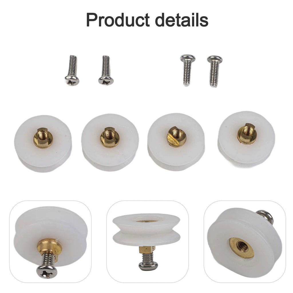 Set of 4 Rust Resistant Shower Door Rollers 22mm Grooved