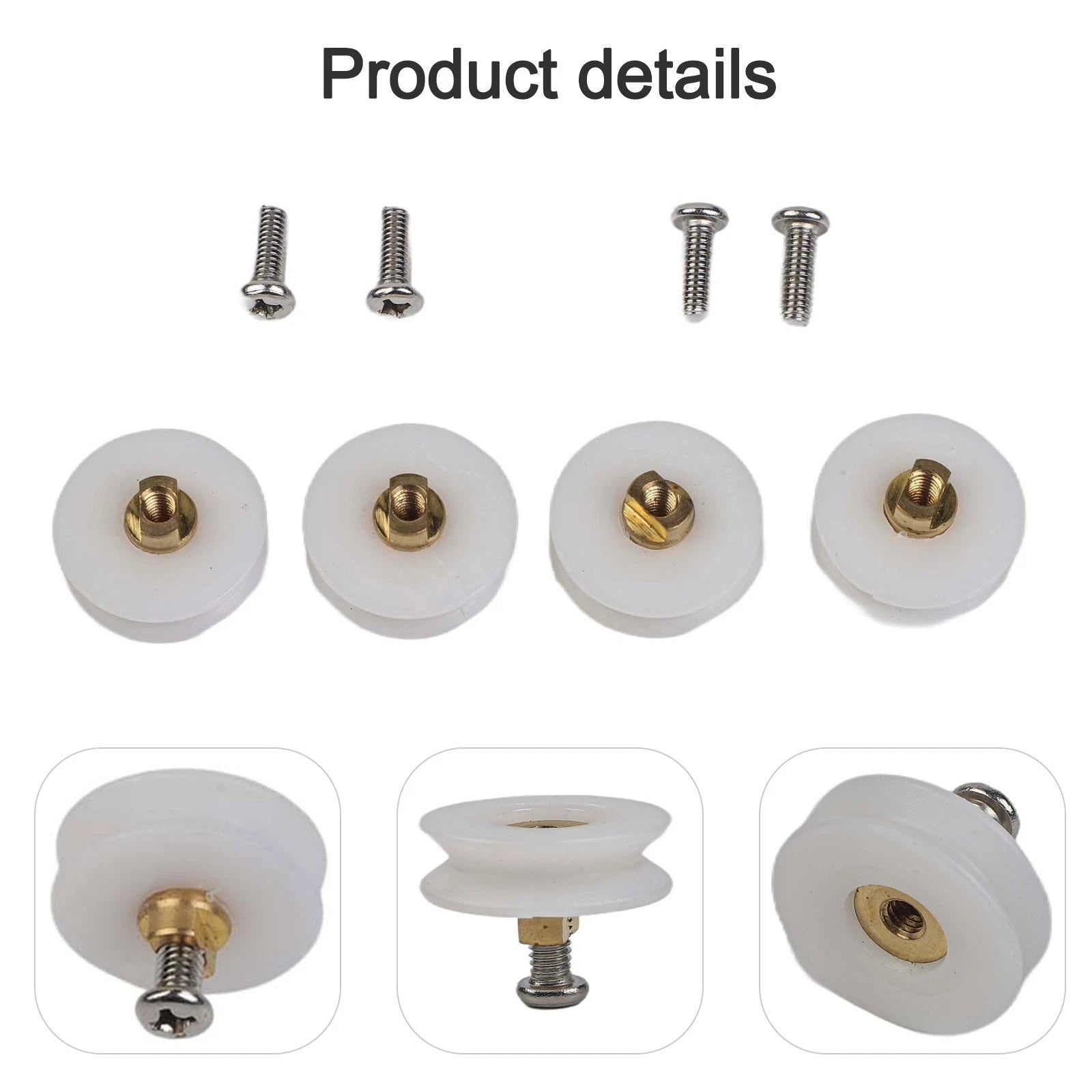 Set of 4 Rust Resistant Shower Door Rollers 22mm Grooved