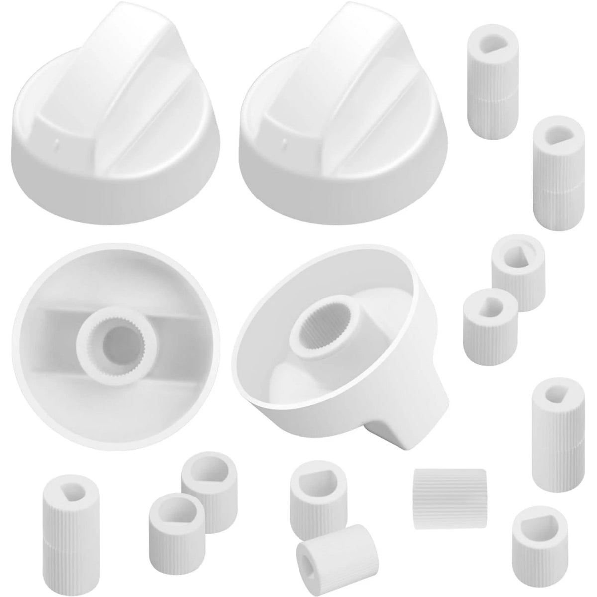 Set of 4 Universal Stove Knobs + 12 Adapters for Oven Range Replacement