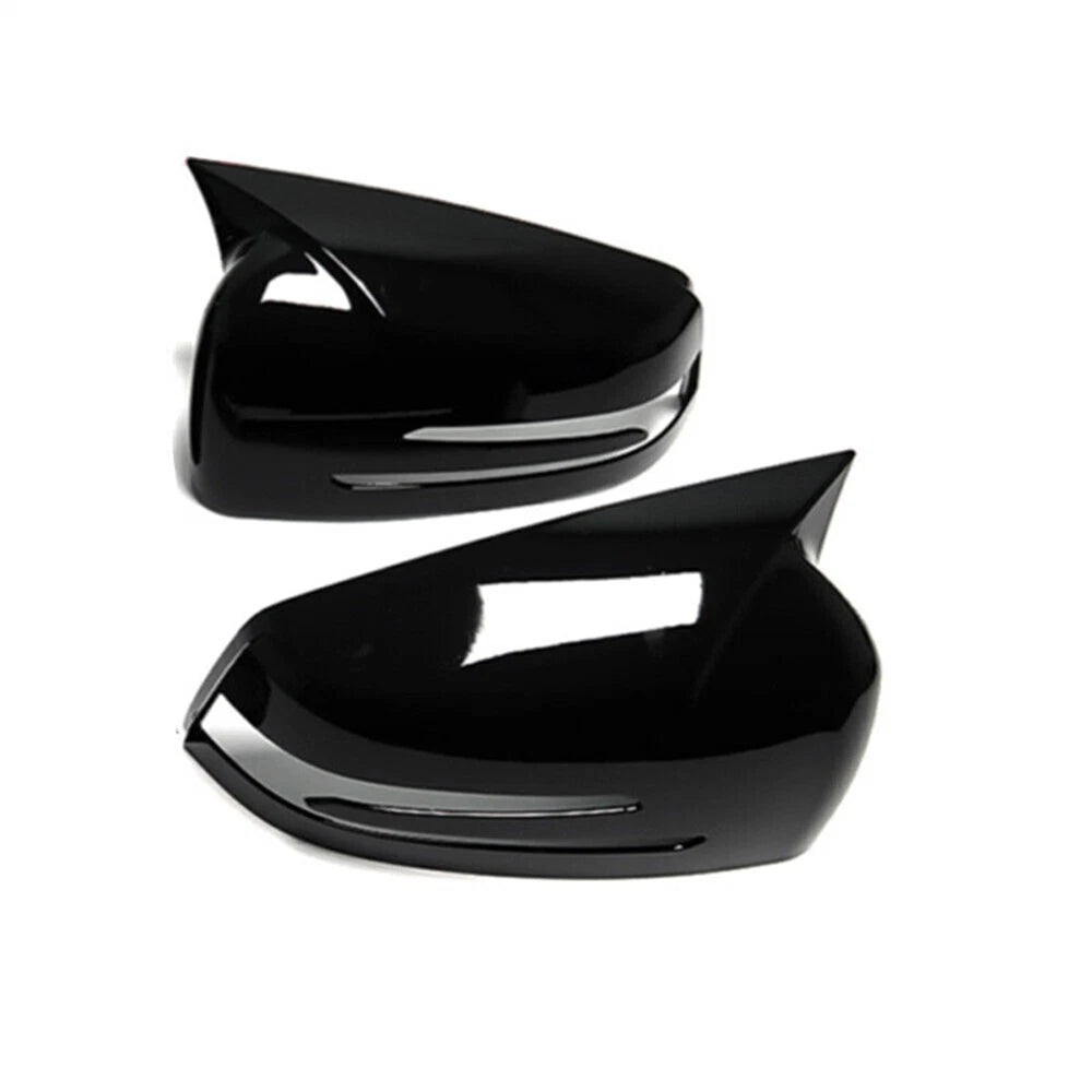 Glossy Black Wing Mirror Cover Caps For 10-16 Mercedes E-Class W212 C-Class W204