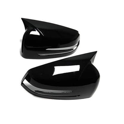 Glossy Black Wing Mirror Cover Caps For 10-16 Mercedes E-Class W212 C-Class W204