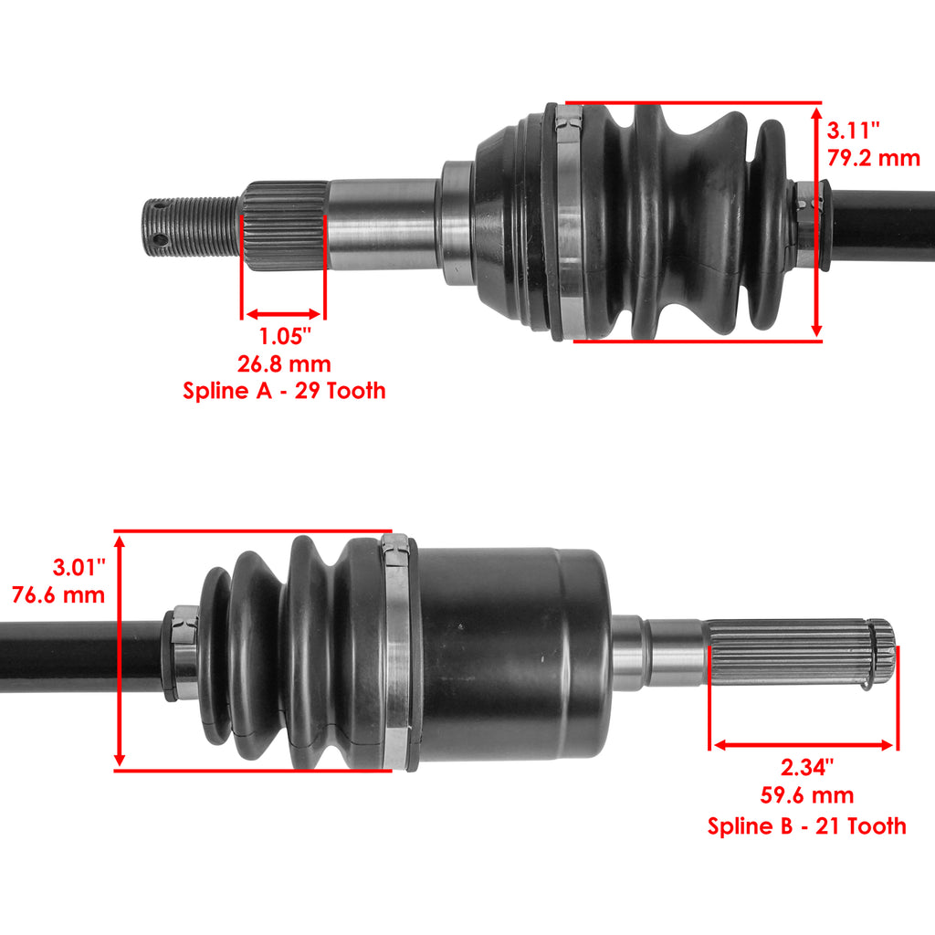 Caltric Front CV Axles Replacement for Can Am Traxter HD9 (2022–2024)
