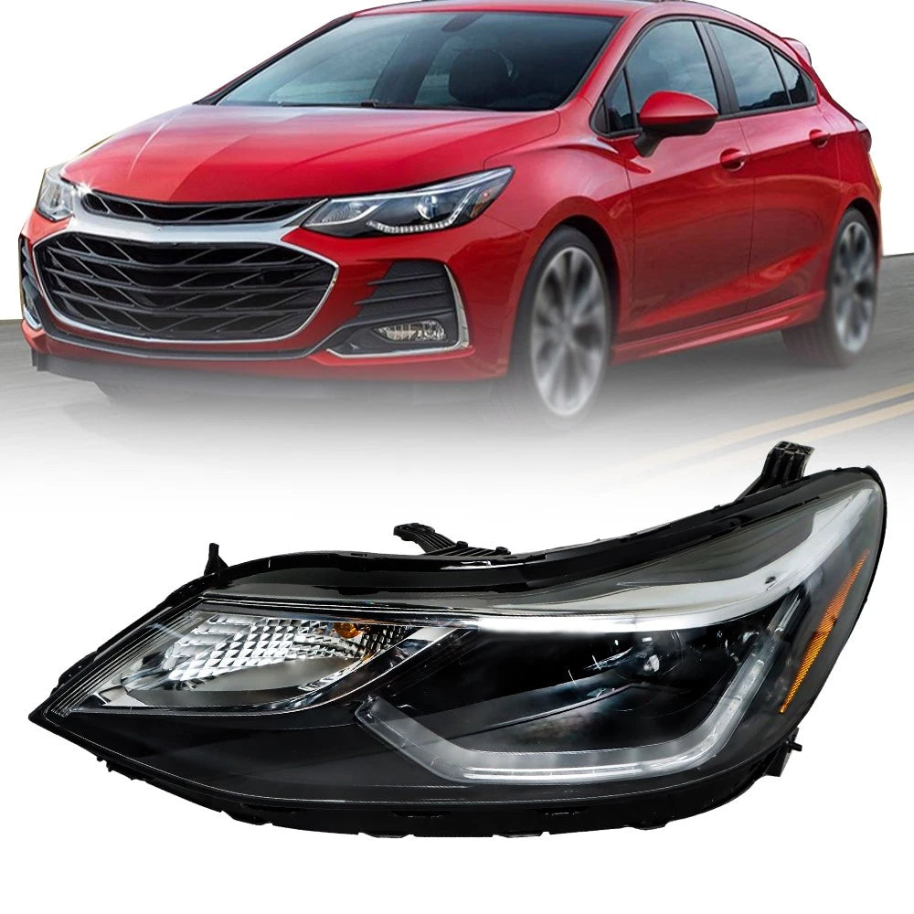 LED Headlight w/DRL for Chevy Cruze (2016–2019) LH/Driver Side Black