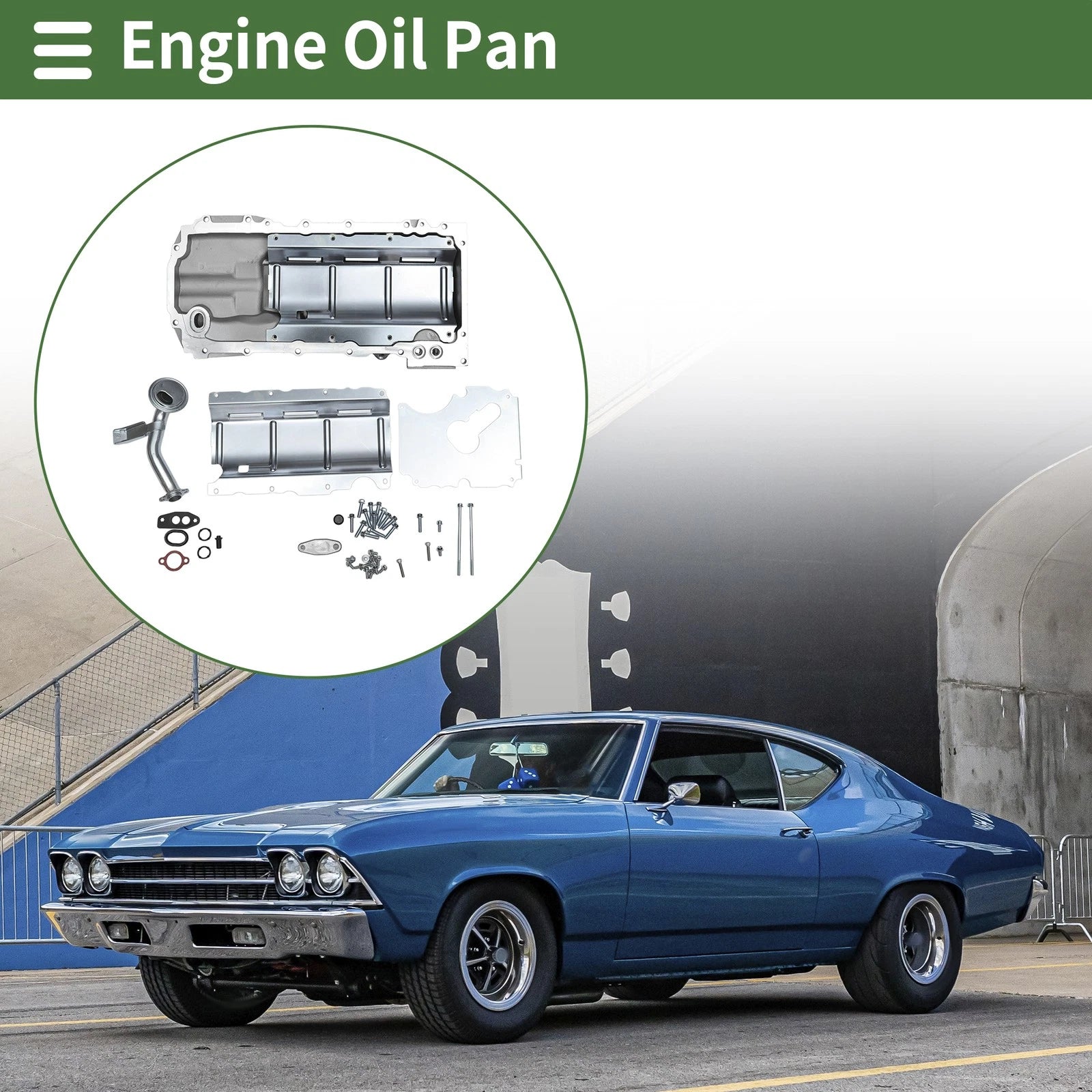 Engine Oil Pan Aluminum Replacement for Chevrolet Chevelle (1964–1968)