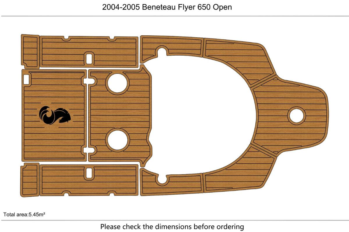 EVA Foam Teak Deck Floor Mat for Beneteau Flyer 650 Open (2004)