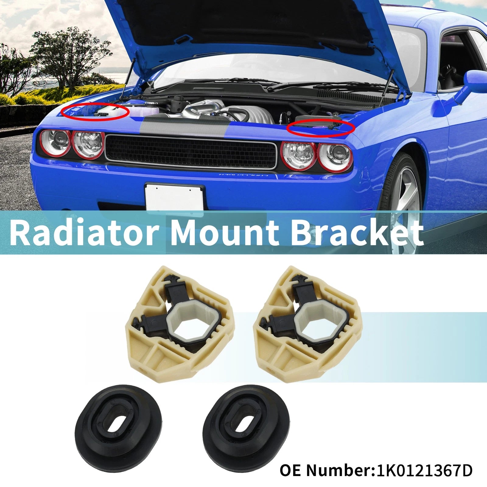 Radiator Mount Bracket Set Heavy Duty for Audi A1 (2010–2018) 4 Piece