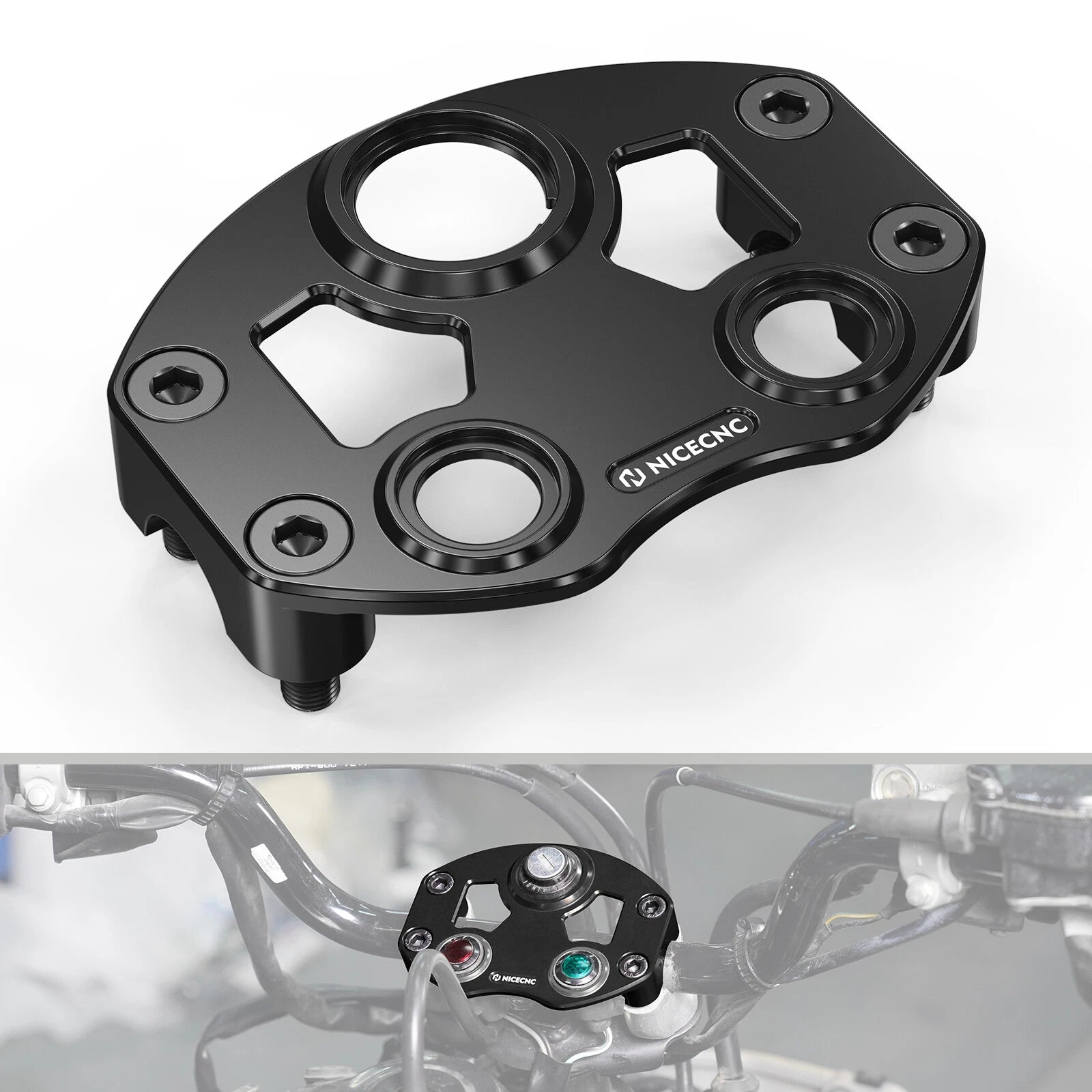 Key Switch & Indicator Light Mount Clamp Bracket for Honda TRX 450R (2006–2009)