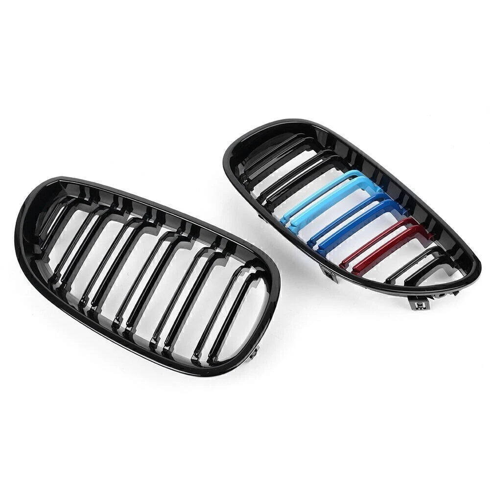 Glossy Black Front Grille Kidney for BMW E60 E61 (2003–2010) M-Color