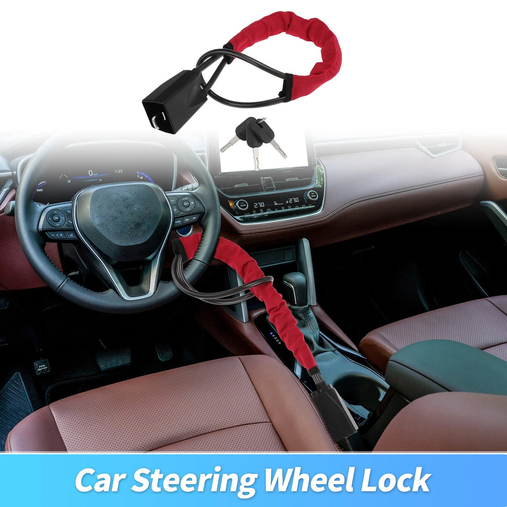 Steering Wheel Lock & Seat Belt Lock for Universal Fit (2010–2023)