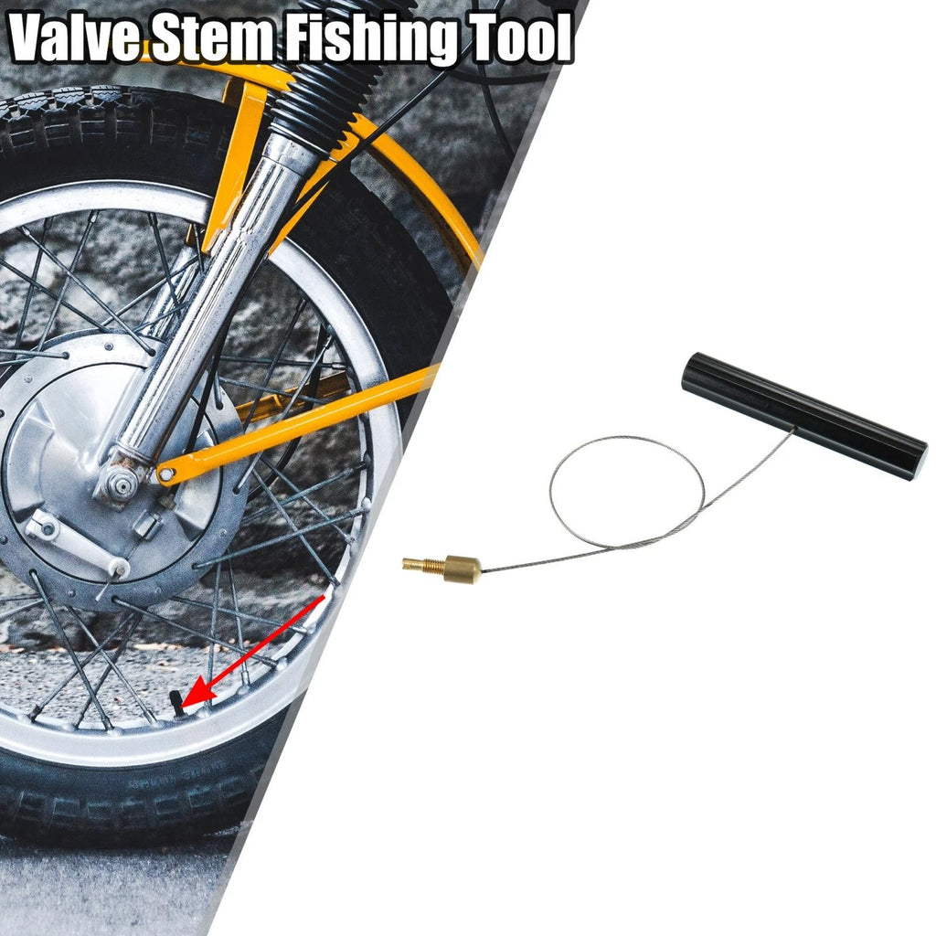 Tire Valve Stem Fishing Tool Puller with Valve Core Remover for Car and Motorcycle