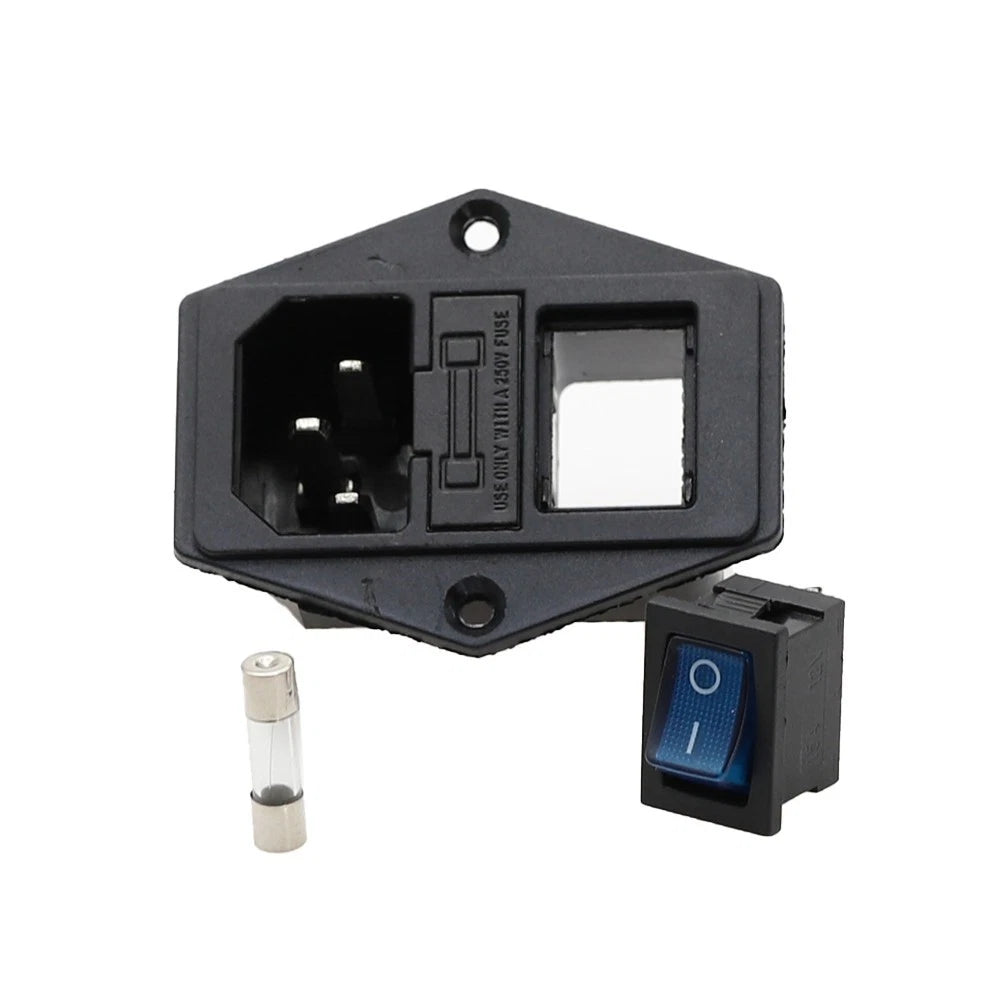 IEC320 C14 Power Socket with Fuse Holder for Panel Mounting (250V 10A)