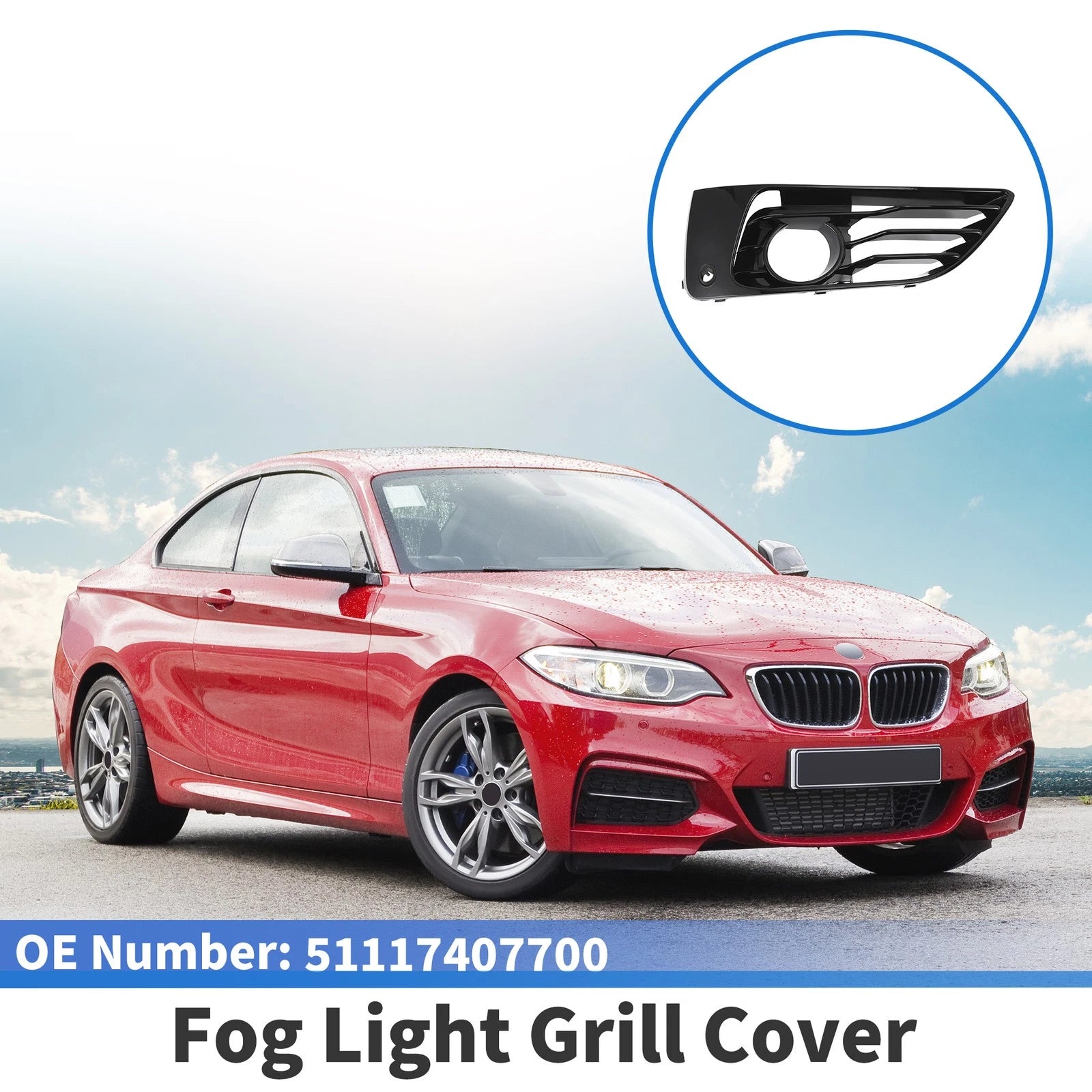Fog Light Grill Front Right Replacement for BMW 2 Series (2017–2020)