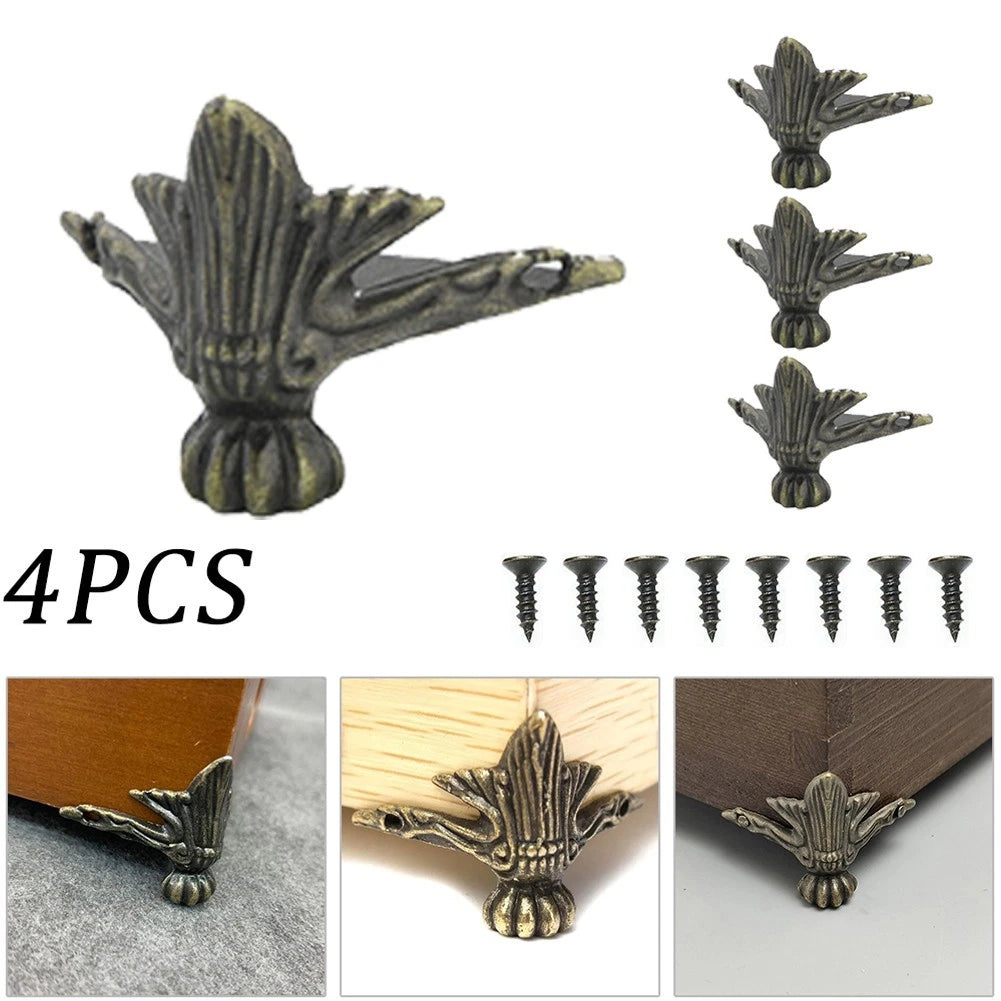 Decorative Brass Corner Protector Feet for Wood Box