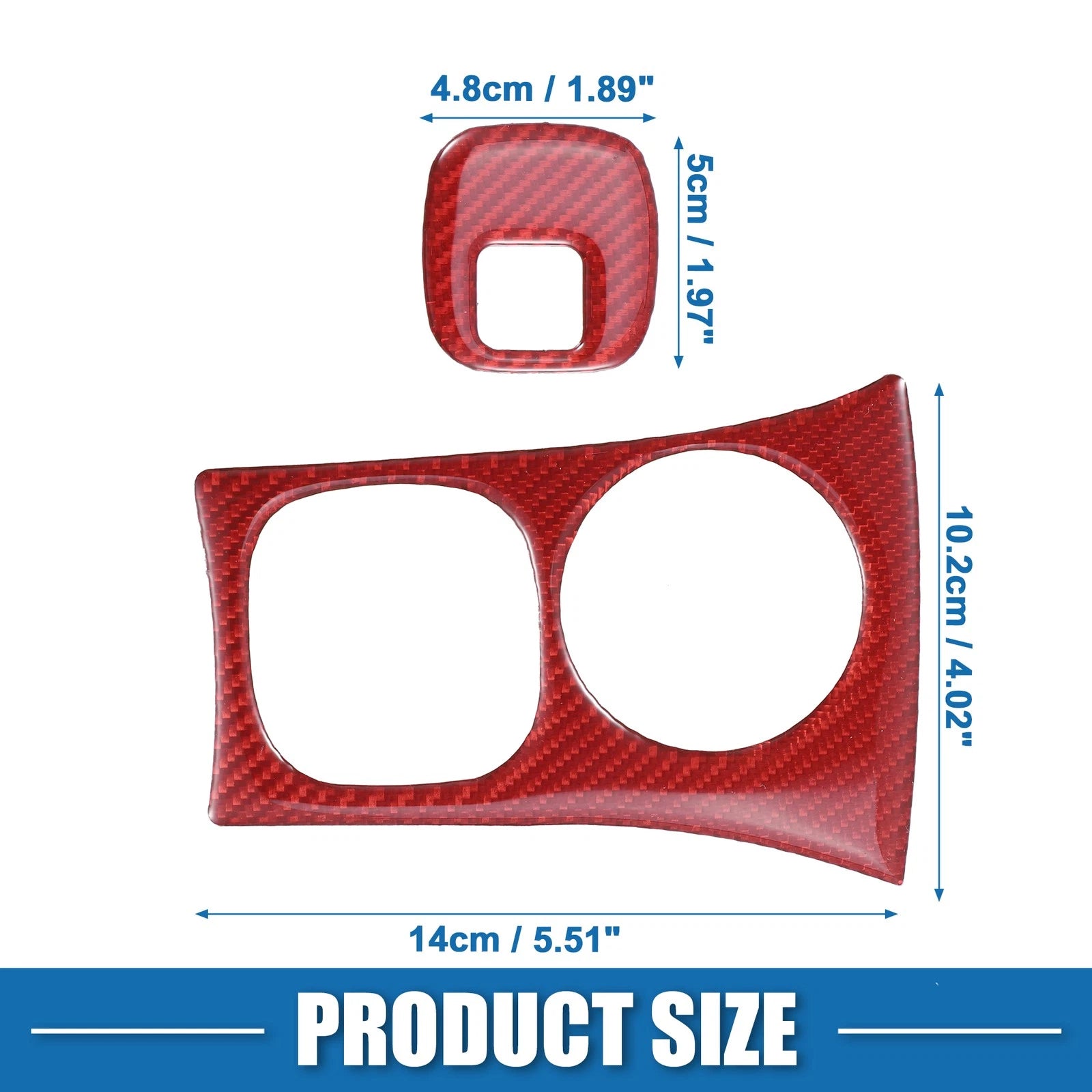 Car Start Ignition Key Hole Panel Covers for Chevy Corvette C5 Red (2pc)