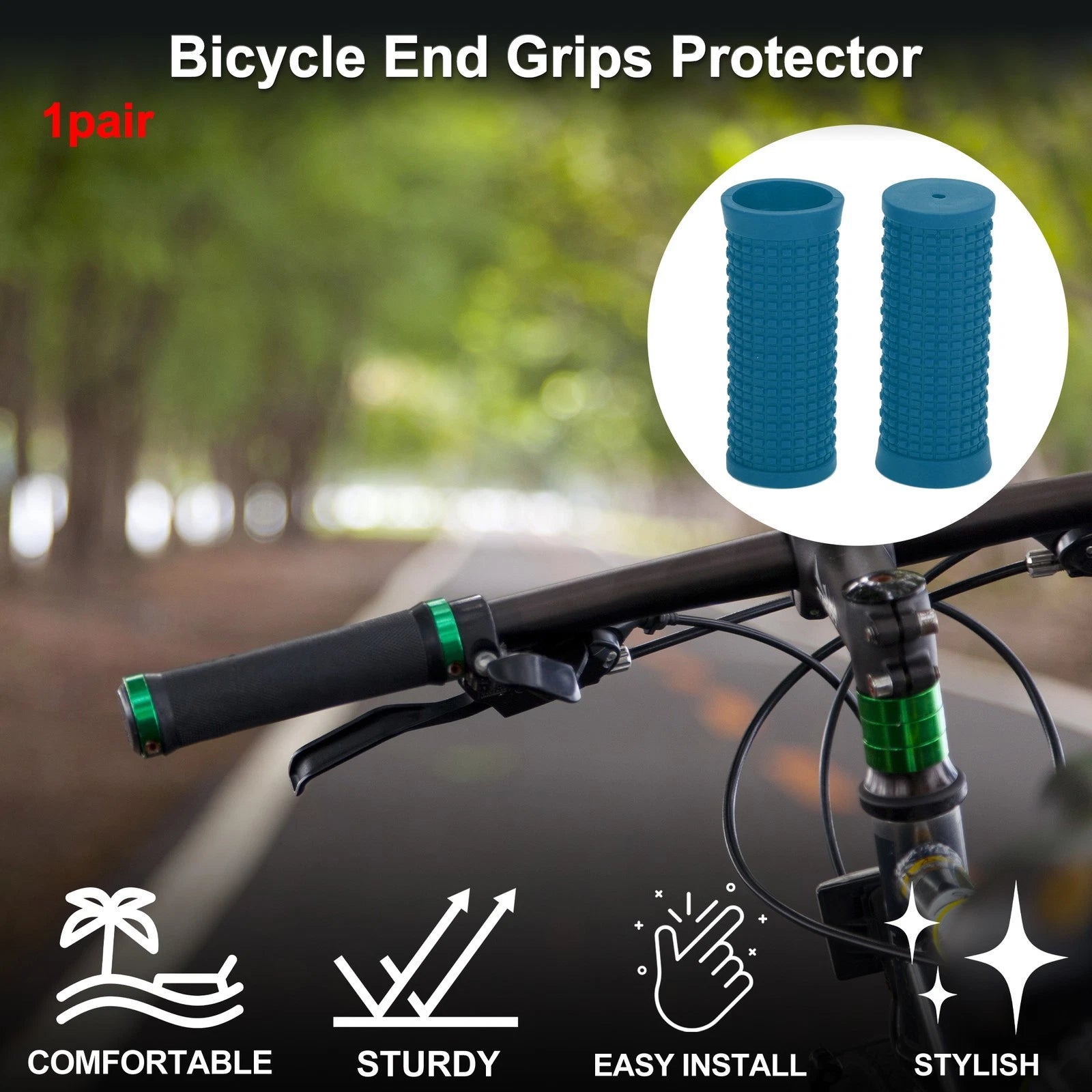 Handlebar Grip Covers 74mm Lightweight MTB End Grips Protector 1 Pair for Bike
