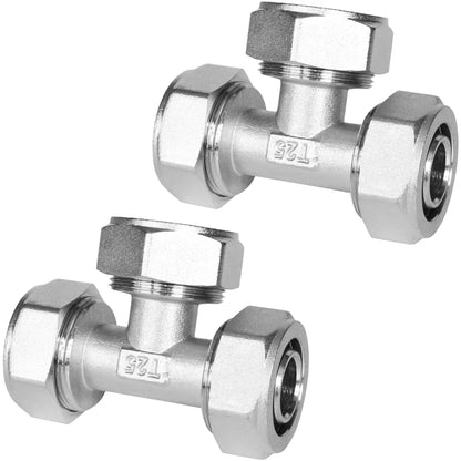 2 Pack 3/4 Tee Quick Connect Air Fitting for Compressed Air Systems