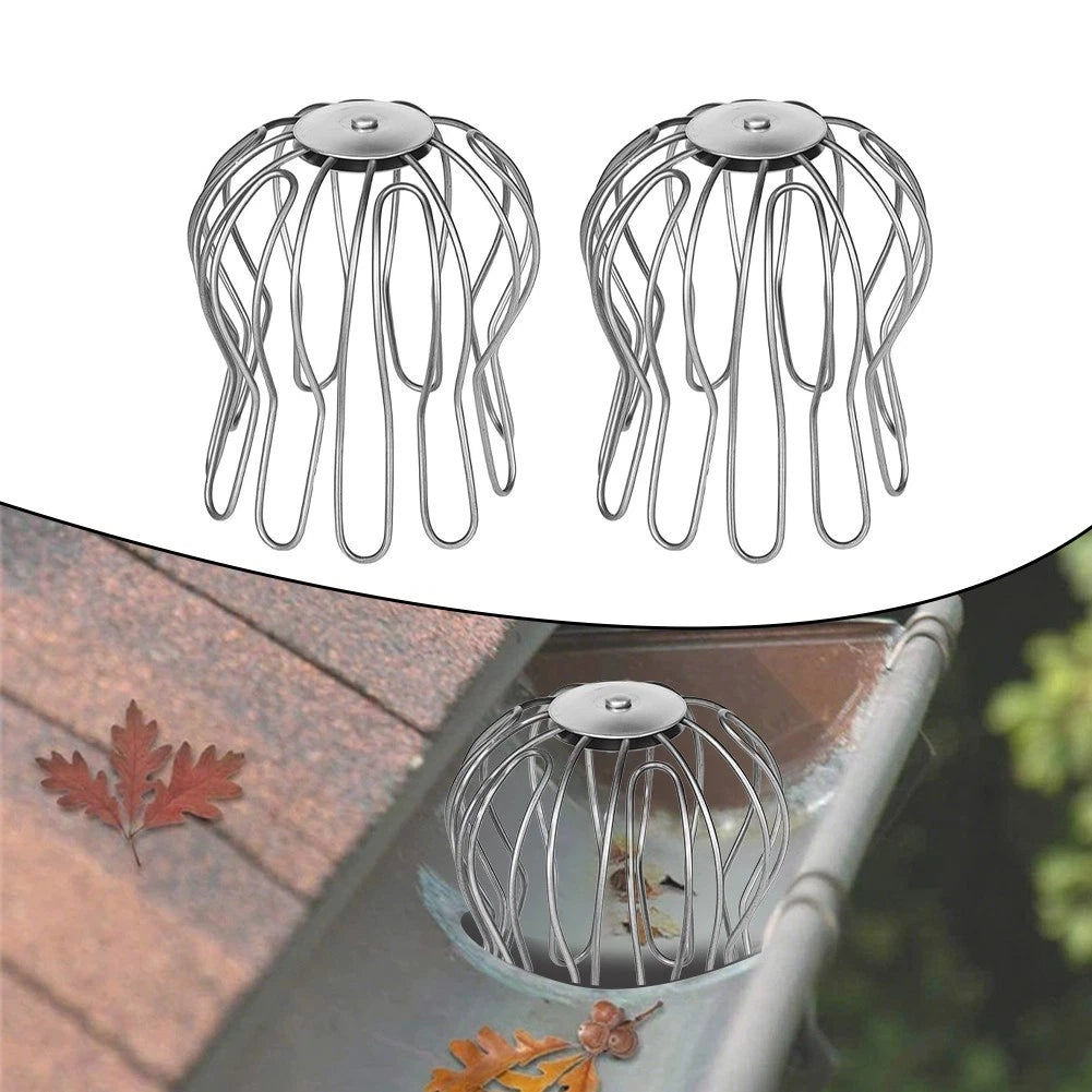 Adjustable Leaf Catcher Basket Set of 2 for Rain Gutter Downpipe 87-100 mm