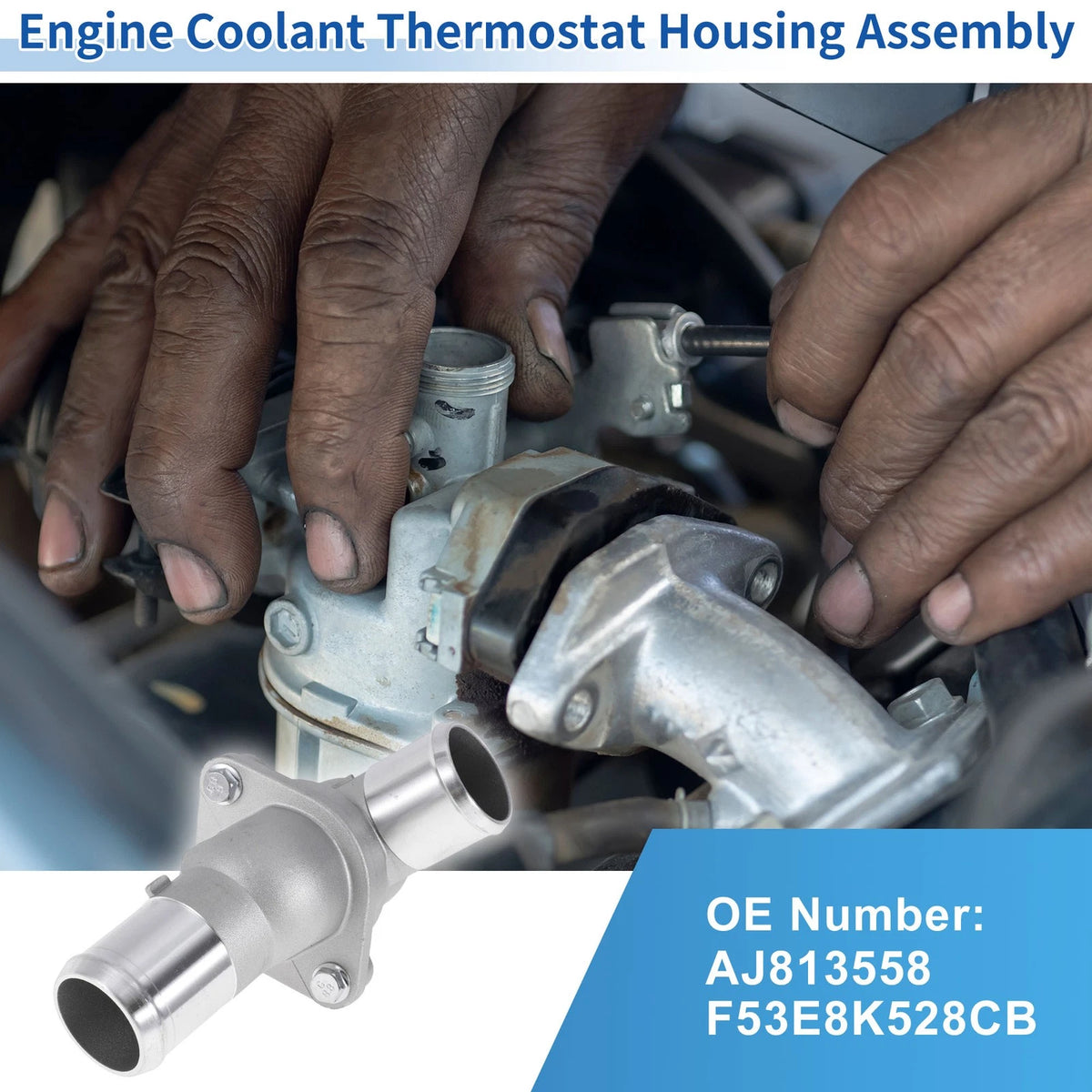 Engine Coolant Thermostat Housing Assembly No.AJ813558 for Jaguar S-TYPE (2000–2008)