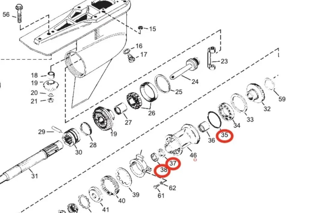 Propeller Shaft Seal Kit for Mercruiser (26-14077, 26-12224, 8M0142840, 8M0058390)