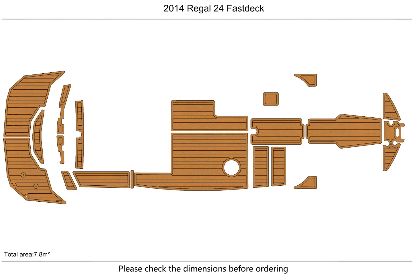 EVA Foam Teak Deck Pads for Regal 24 Fastdeck (2014)