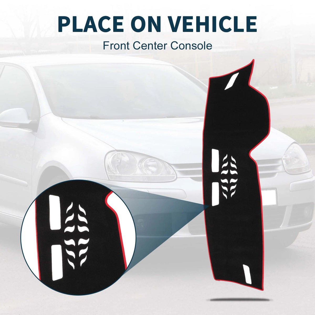 Dashboard Cover Mat for Volkswagen Golf 8 (2021–2024) Black Red