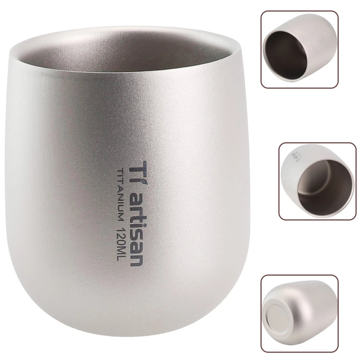 120ml Titanium Double Wall Camping Mug for Outdoor Use (No Part Numbers)