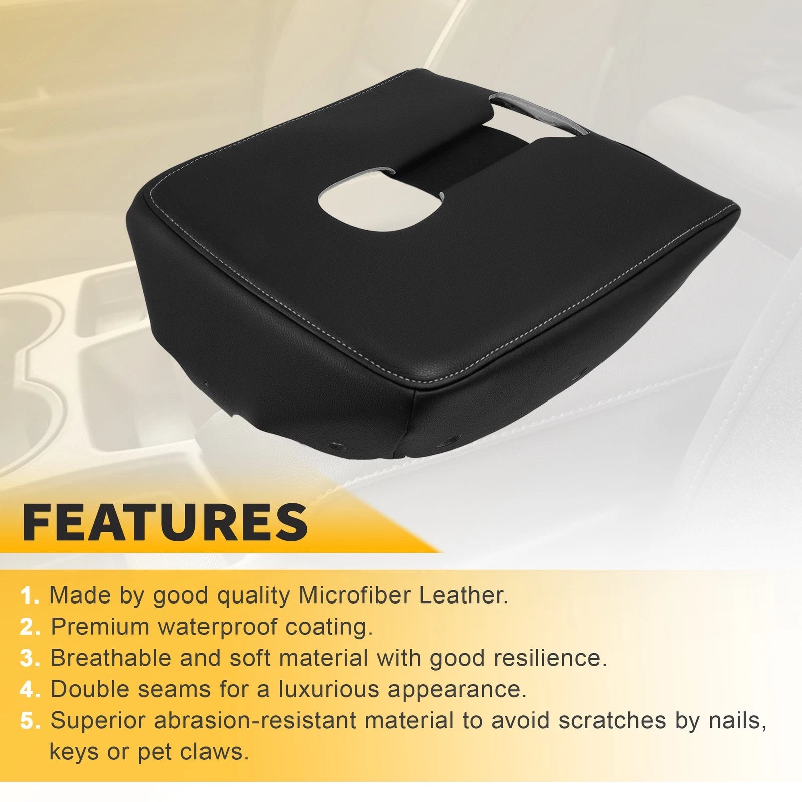 Center Console Armrest Replacement Leather Cover for Chevy Silverado (2019–2026)