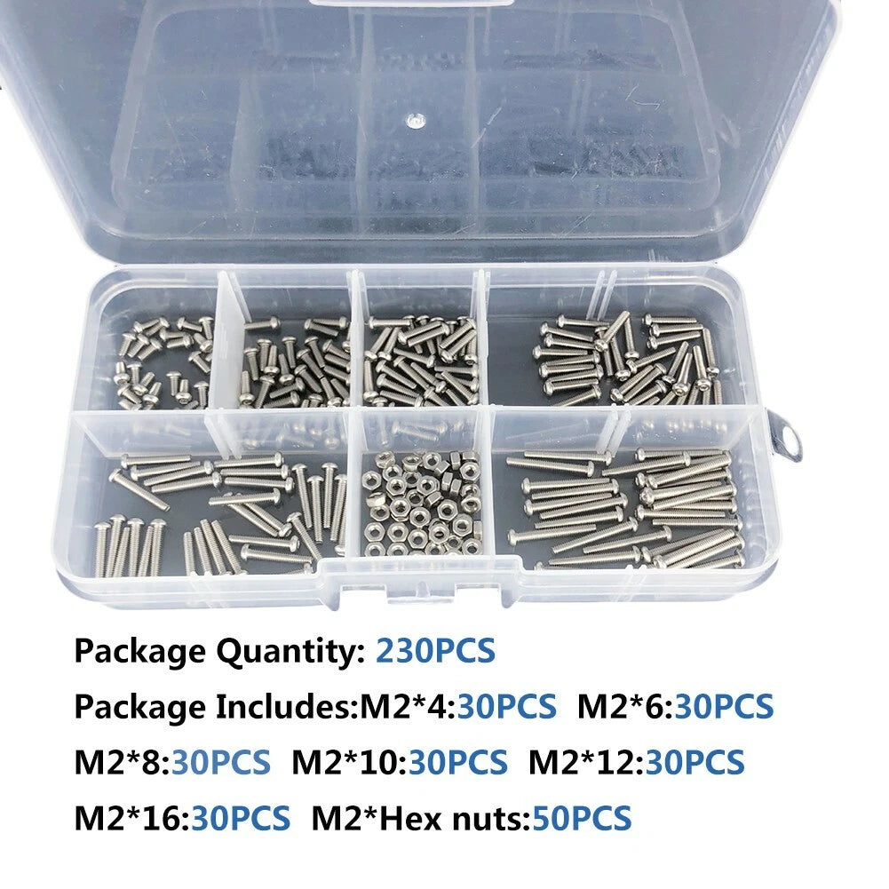 Set of 1 M2 Socket Screws Nuts Assortment
