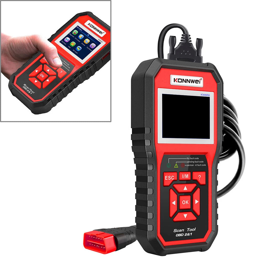 Automotive Diagnostic Code Scanner Tool Multilingual OBD2 KONNWEI KW850 Kit Set