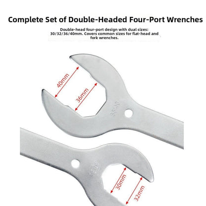 Cycle Fork Wrench Tool Set of 2 (36mm, 40mm, 30mm, 32mm) Steel Construction