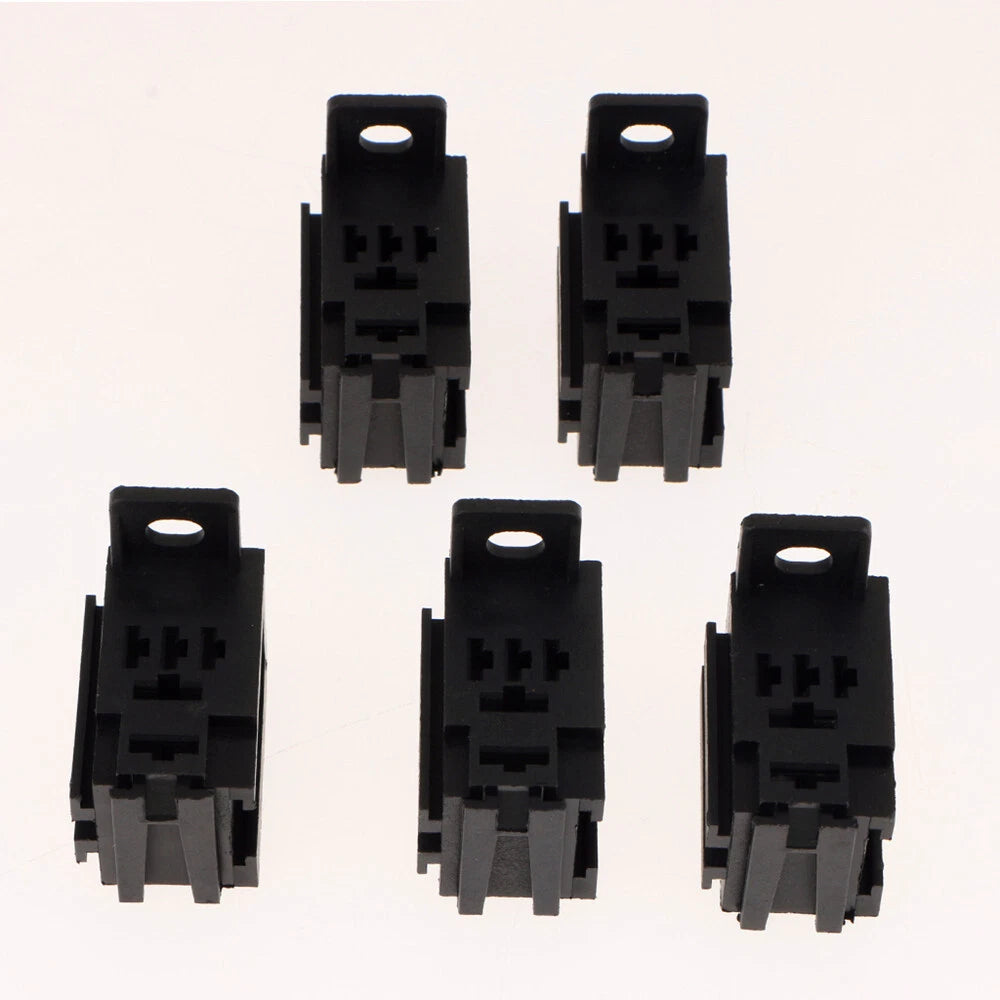 Set of 5 Car Relay Socket 40A 5Pin with 6.3mm & 4.8mm Terminals