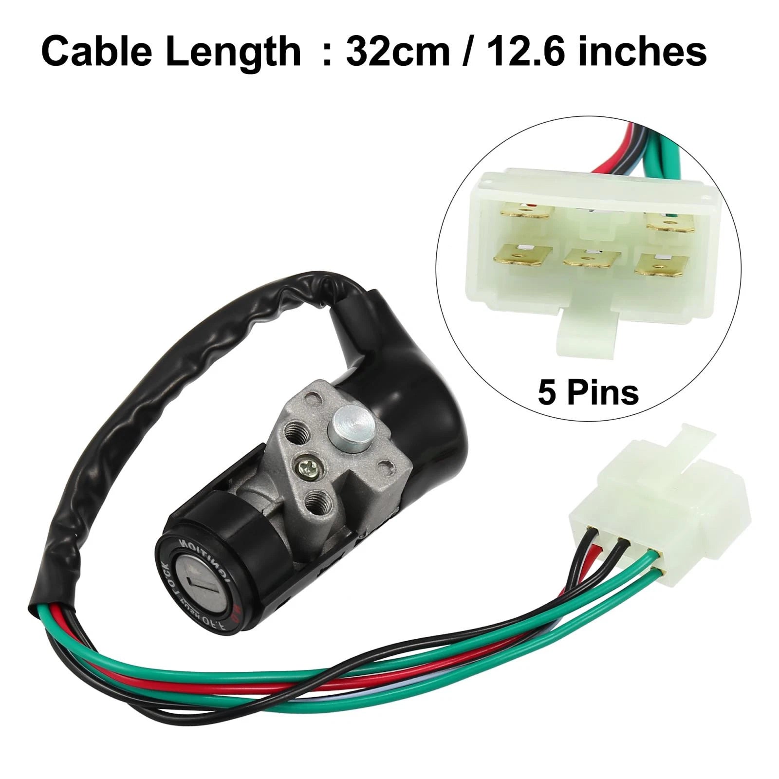 Ignition Switch Lock with 2 Keys for GY6 125 (5 Wires)