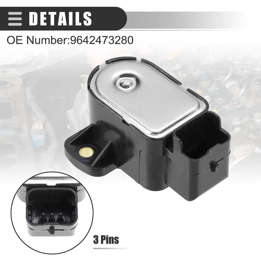 Throttle Position Sensor for Peugeot 206 307 406 Expert (Plastic, Black)