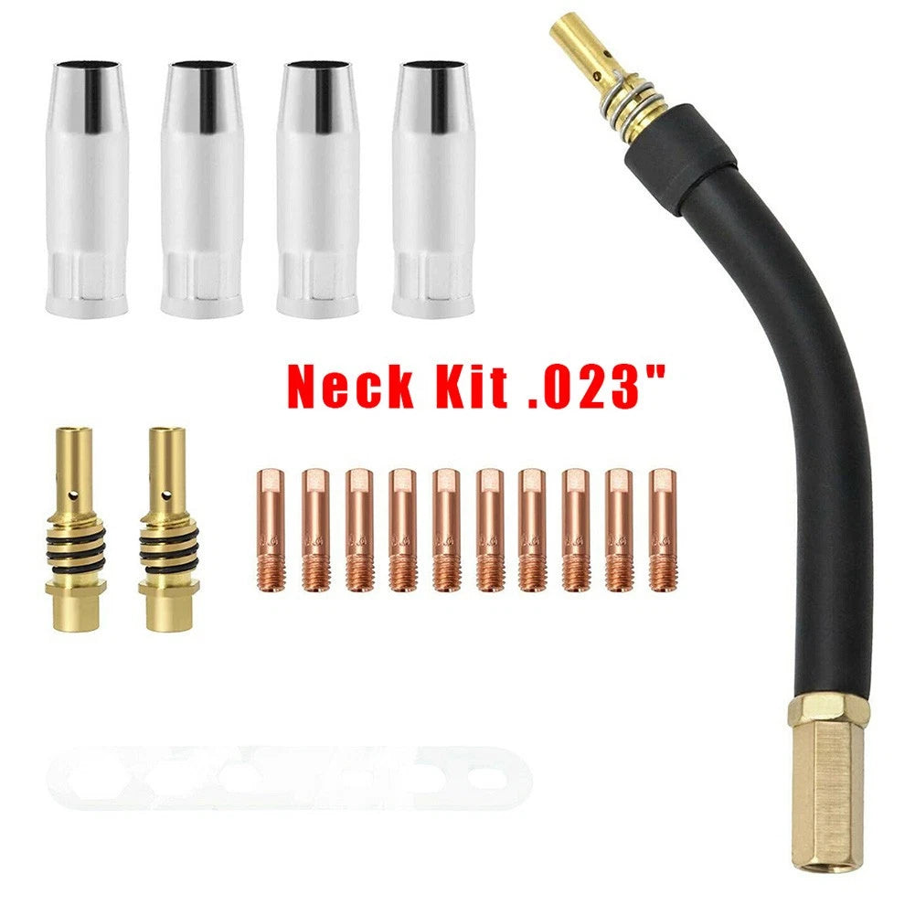 17-Piece MIG Welding Toolkit with Neck Tips and Diffuser Components