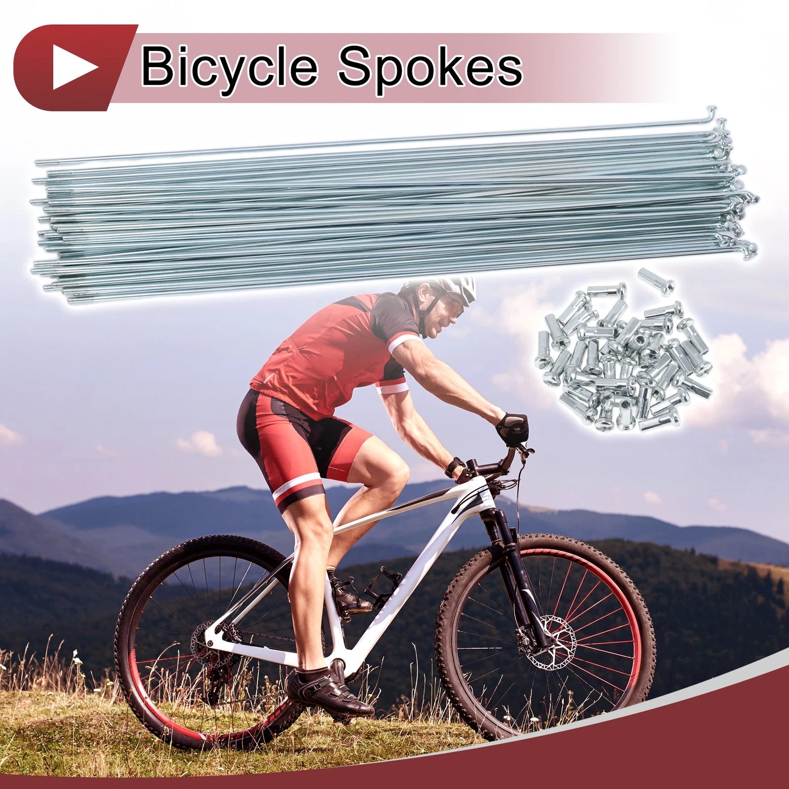 Bicycle Spokes Set 275mm Galvanized Carbon Steel for 13G Wheels (36 Pack)