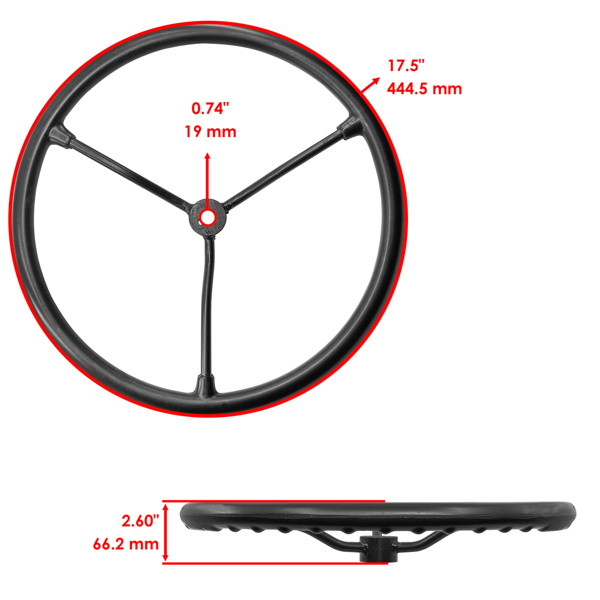 Caltric Steering Wheel Replacement for Massey Ferguson 135 35 50 65 TE20 (1953–1959)