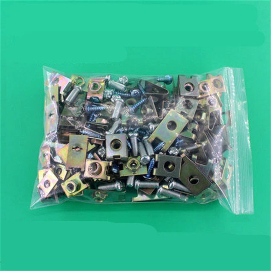 200Pcs U-Type Clips U-Nuts for Car Body Door Panel Trim Fasteners