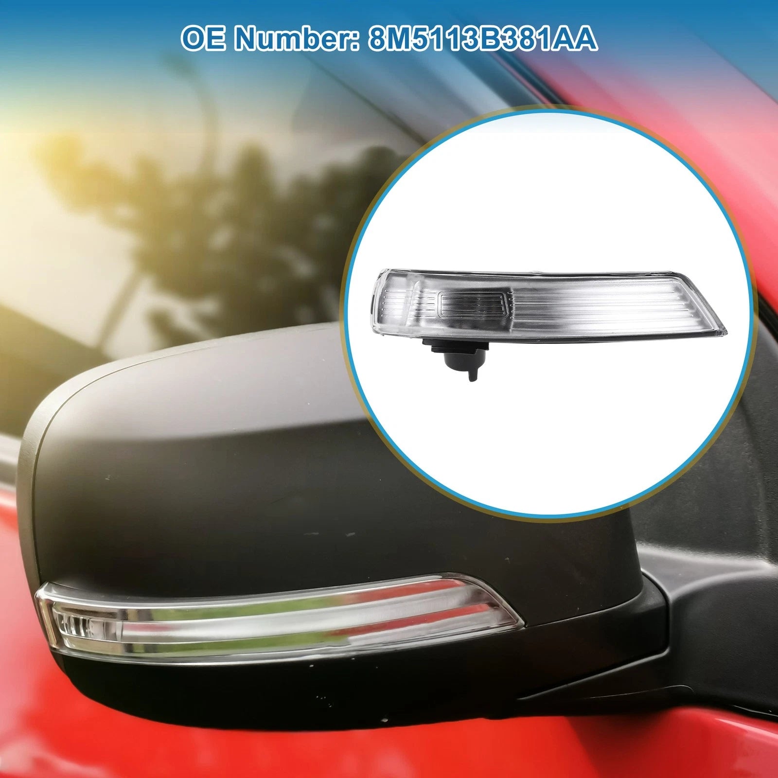 Mirror Turn Signal Light Left LED Replacement for Ford Focus (2012–2018)