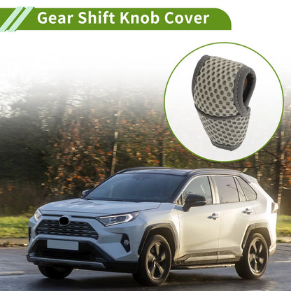Gear Shift Knob Cover for Universal Car SUV Truck (Manual, Grey Fabric)