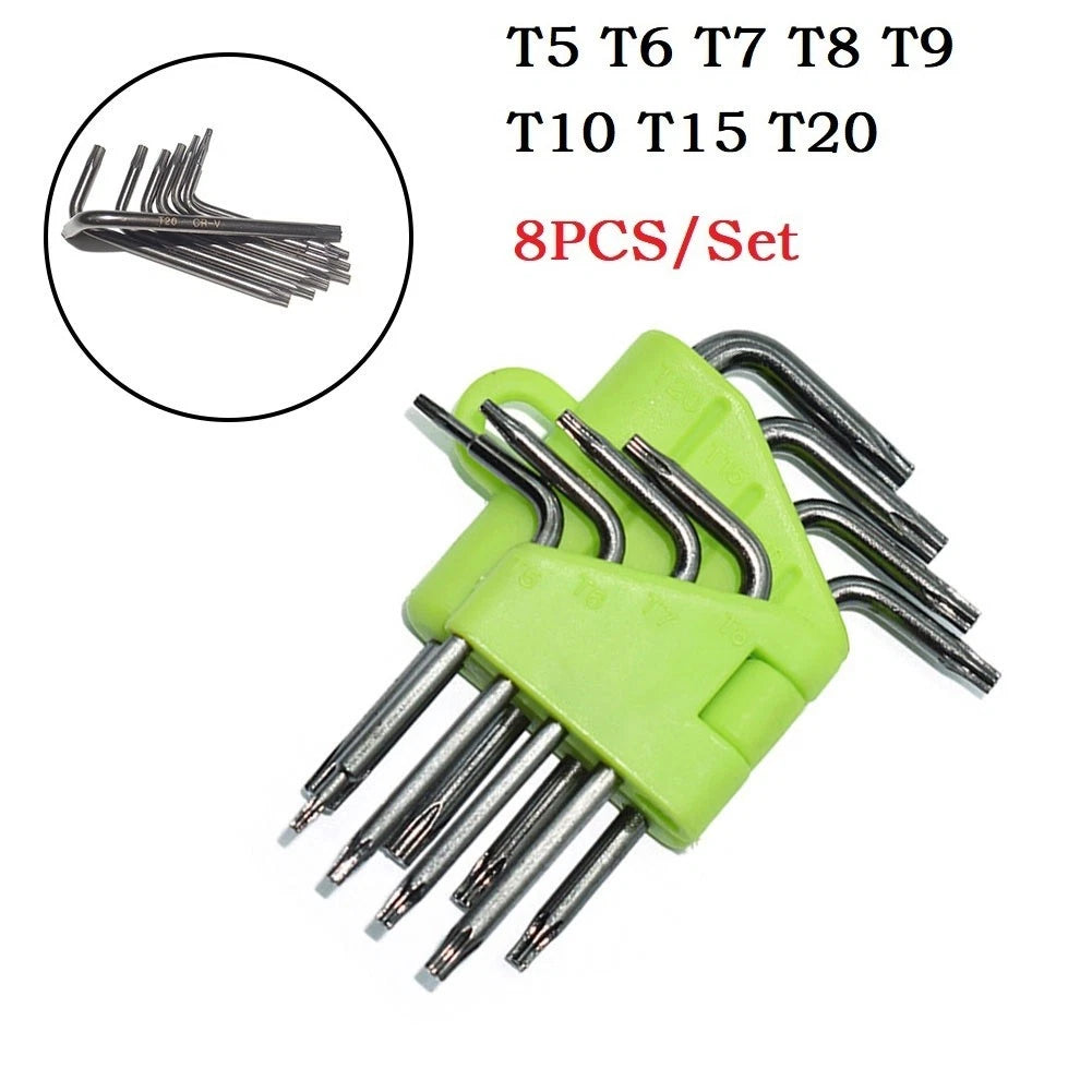 Set of 8 T-Handle Torx Screwdriver Wrenches 60x60mm