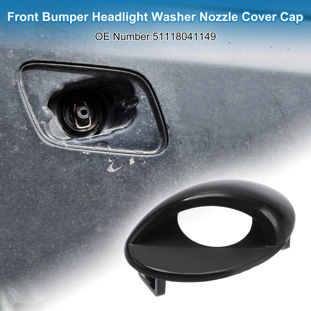 Front Left Headlight Washer Nozzle Cover for BMW M3 (2008–2013) Unpainted Black