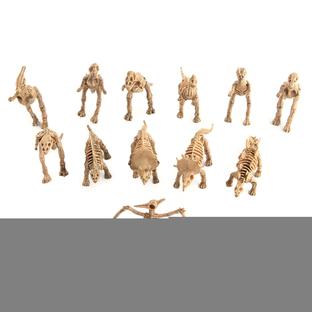 12pcs Dinosaur Fossil Skeleton Model Set Mini Action Figures