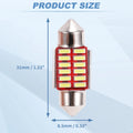 2X LED Dome Light Bulbs 4014 Chip 31mm for