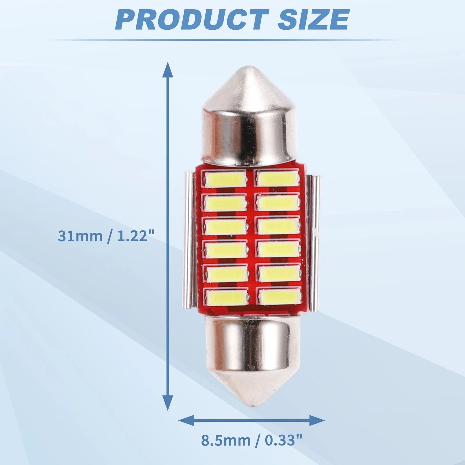 2X LED Dome Light Bulbs 4014 Chip 31mm for